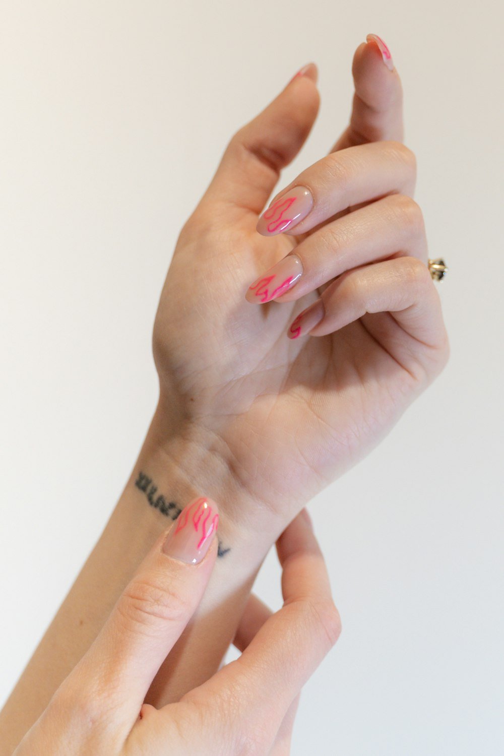Soft pink and white manicure