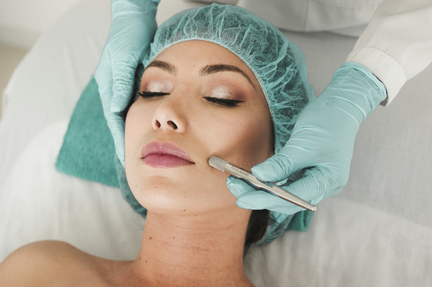 Woman relaxing during a skincare treatment