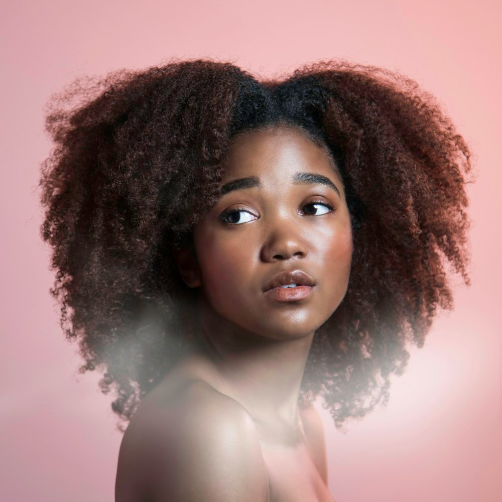 Woman with a natural afro