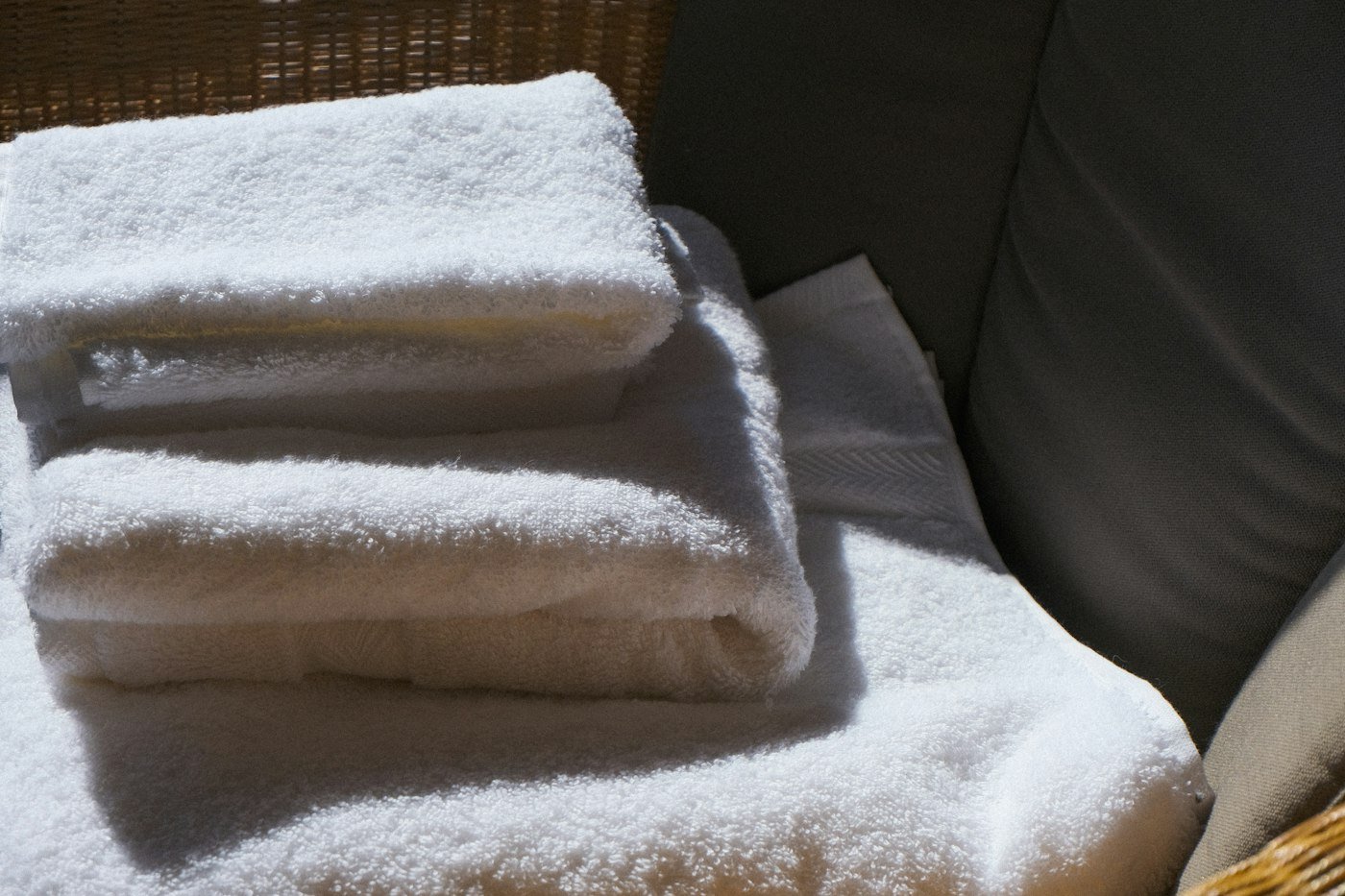 Stack of soft white towels
