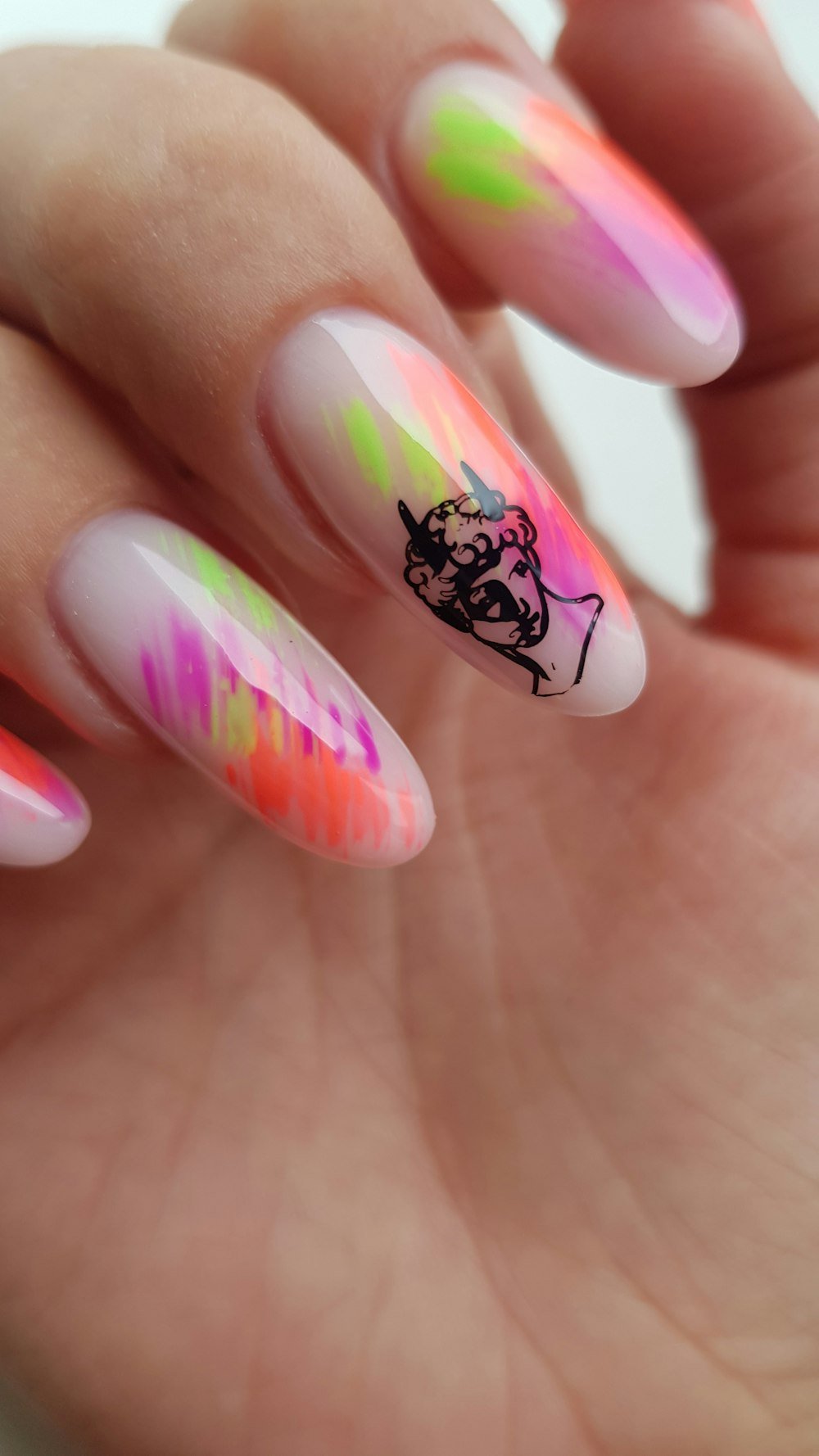 Bright neon nails