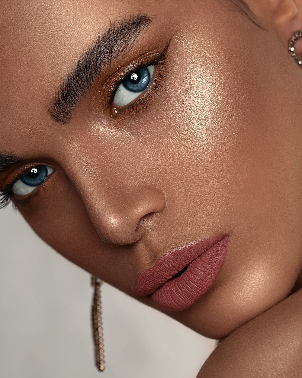 Woman with glowing skin after a facial